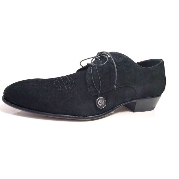 Jimmy Choo Jackson Black Suede Derby Shoes Size EU 44 US 11